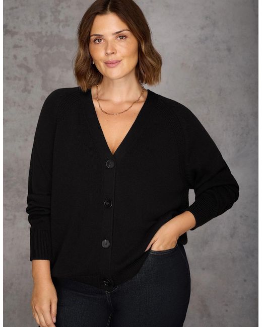 Live Unlimited London Black V-Neck Cardigan