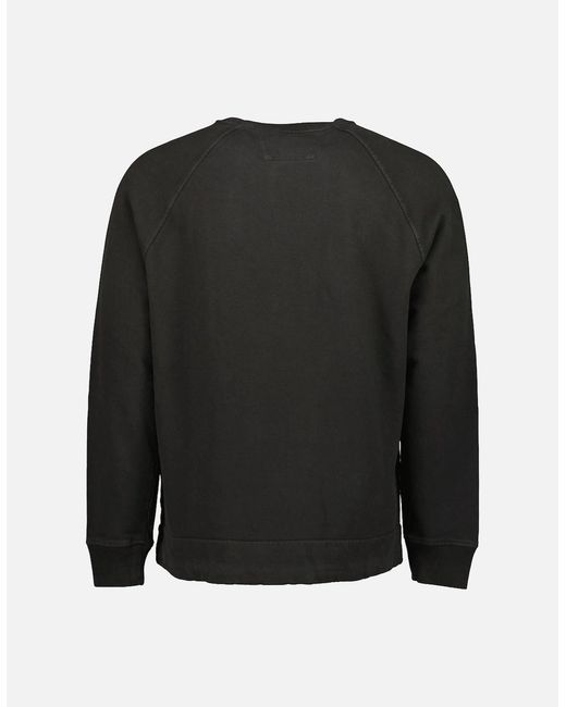 C P Company Black Diagonal Fleece Logo Sweatshirt for men