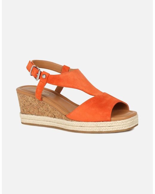 Lotus Orange Madalene Wedge Heel Sandals