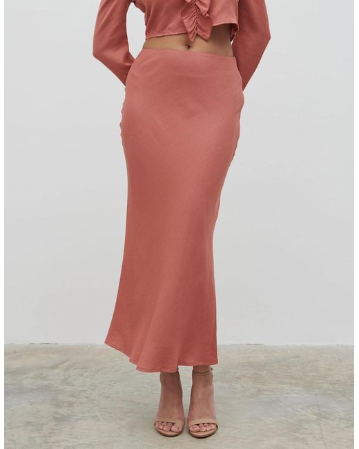 Pretty Lavish Red Tiffany Midaxi Skirt