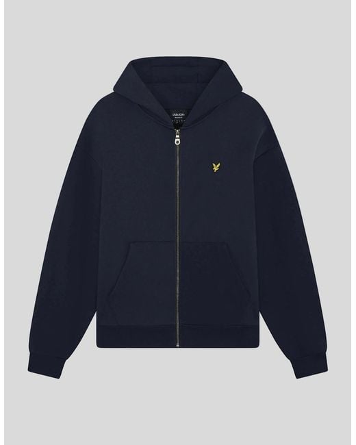 Lyle & Scott Blue Heavyweight Loopback Zip Hoodie for men