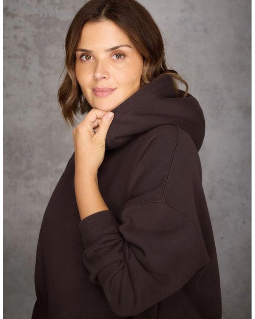 Live Unlimited London Black Chocolate Relaxed Hooded Sweatshirt