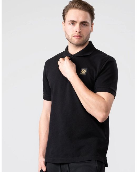 Belstaff Black Short Sleeved Polo for men