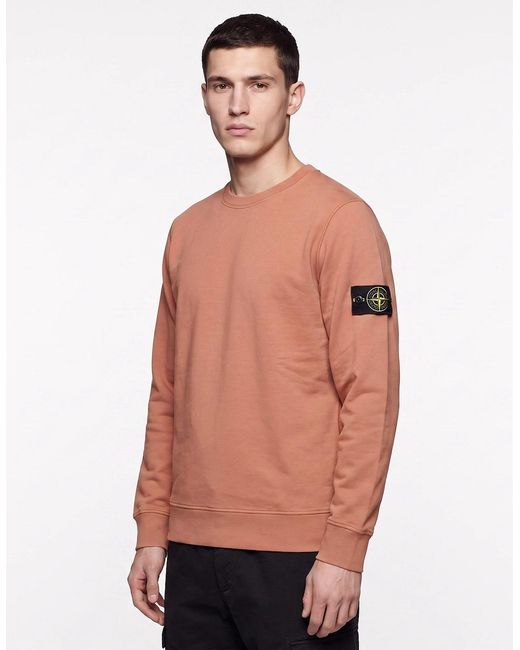 Stone Island Pink Cotton Sweatshirt Rust for men