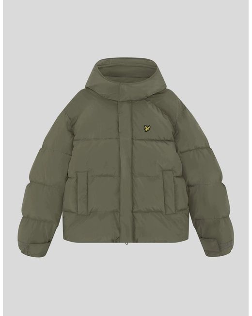 Lyle & Scott Natural Hooded Puffer Jacket for men