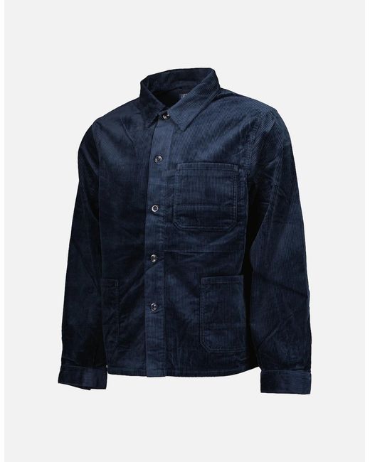 Ralph Lauren Blue Corduroy Utility Overshirt for men