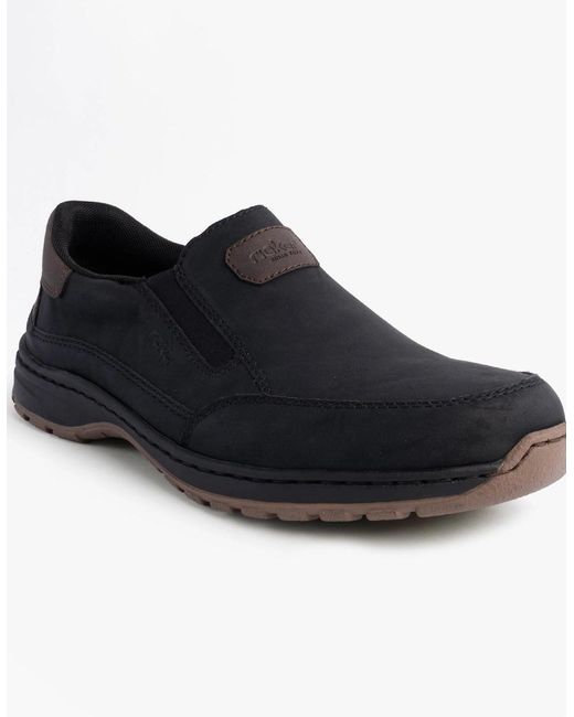 Rieker Black 03365-00 Moccasins Slip-On Shoes for men