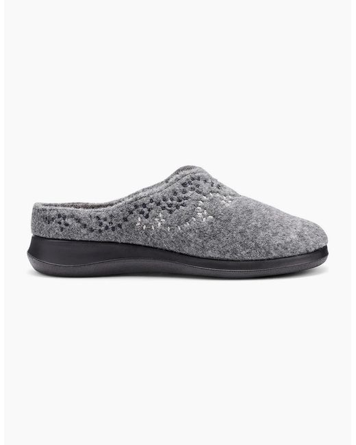 Hotter Gray Cuddle Slippers