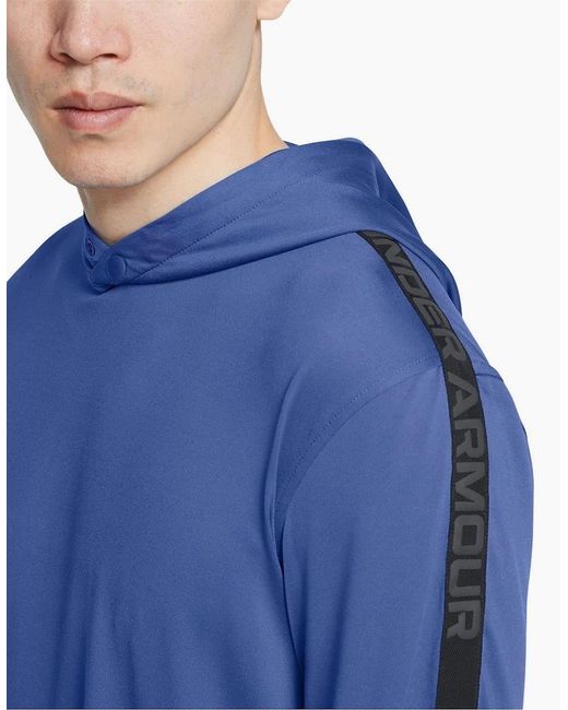 Under Armour Blue Playoff Hooded Neck Long Sleeve Sweatshirt for men