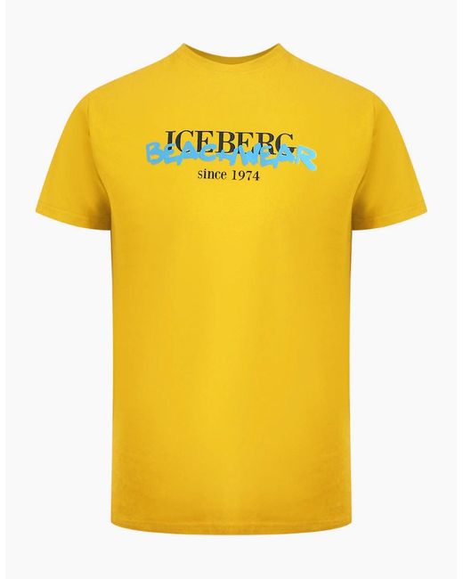 Iceberg Yellow Ice Beachwear Logo T-Shirt for men