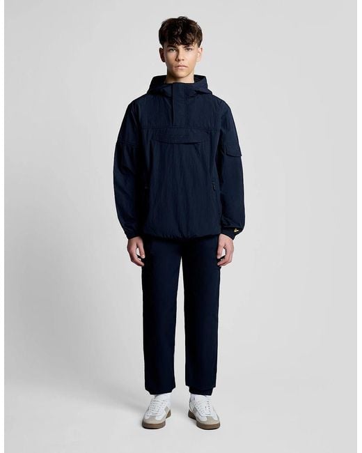 Lyle & Scott Blue Water Resistant Smock Jacket for men