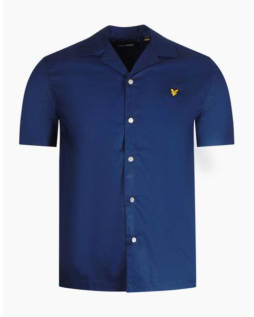 Lyle & Scott Blue Lyle & Scott Short Sleeve Resort Shirt for men