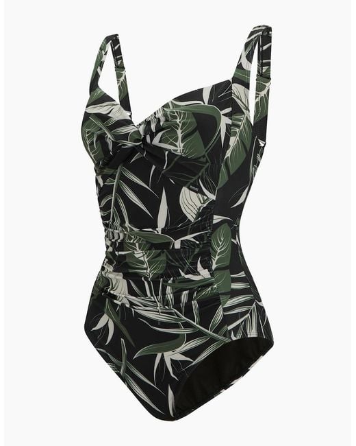 Regatta Black Ladies Sakari Tropical Tummy Control One Piece Swimsuit