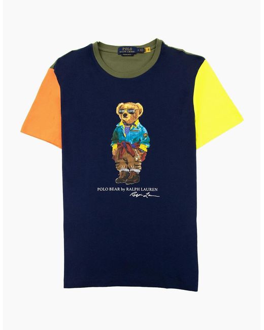 Polo Ralph Lauren Blue Bear Logo Custom Slim Fit T Shirt for men