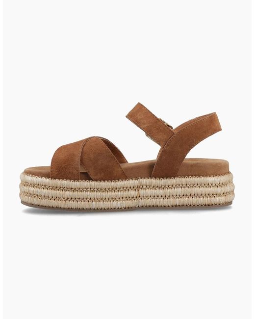 Hush Puppies Brown Rosa Rafia Sandal Ankle Strap Sandals Tan