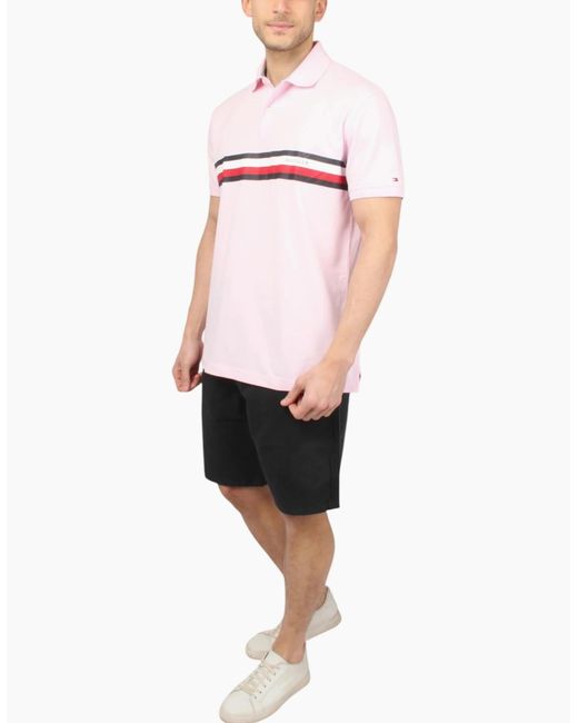 Tommy Hilfiger White Polo Shirts Flag Logo Short Sleeve Cotton Casual New Tee for men