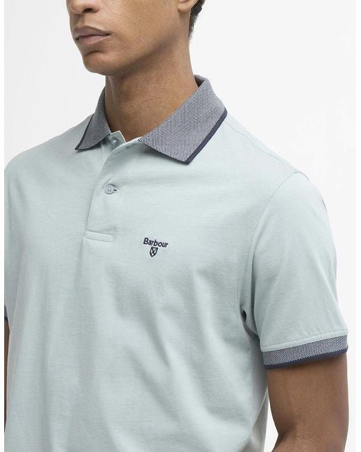 Barbour Blue Cornsay Pique Collar Polo Shirt for men