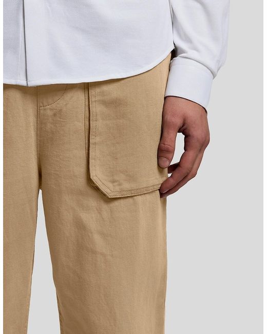 Lyle & Scott White Straight Leg Linen Blend Trousers for men
