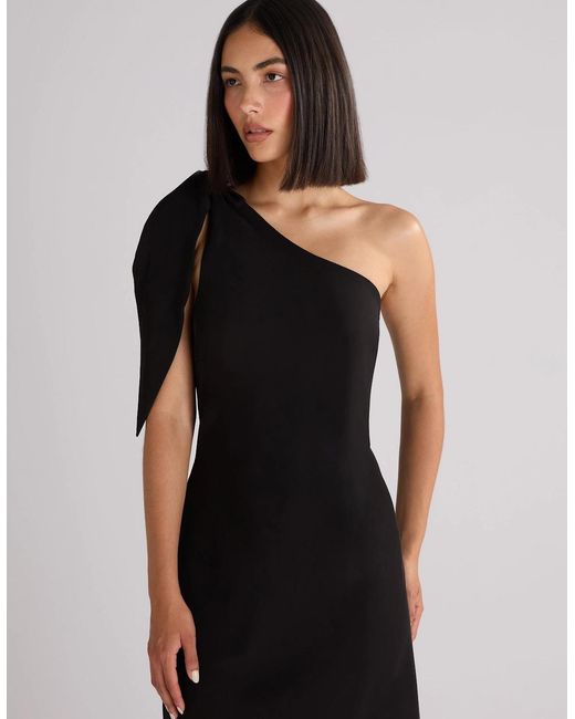 Ro&zo Black Charlotte Crepe One Shoulder Maxi Dress