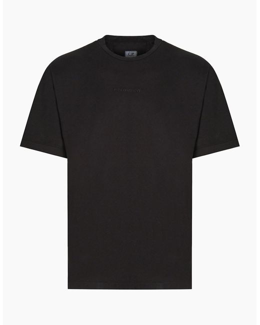 C P Company Black 20/1 Sleeve Logo T Shirt for men