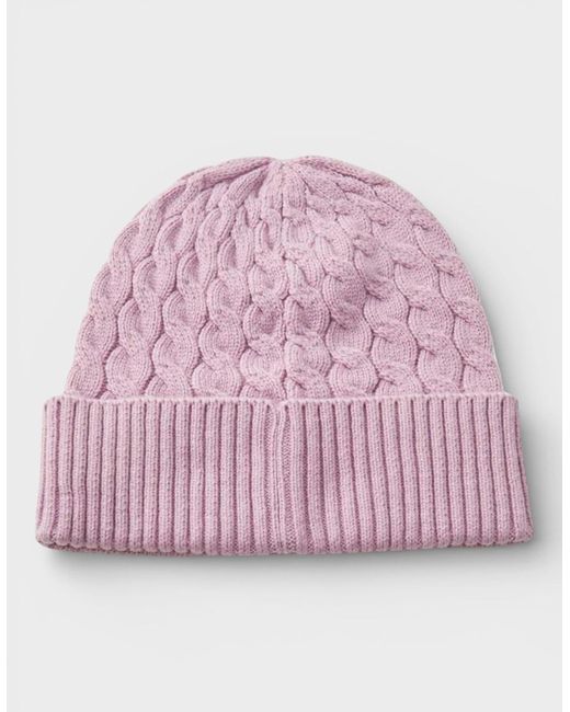 COACH Pink Cable Beanie & Gloves Gift Set Faded