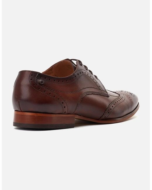 Base London Brown Barbera Lace Up Brogues for men