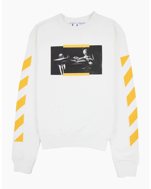 Off-White c/o Virgil Abloh White Off Carav Painting Slim Crewneck Sweatshirt Multi for men