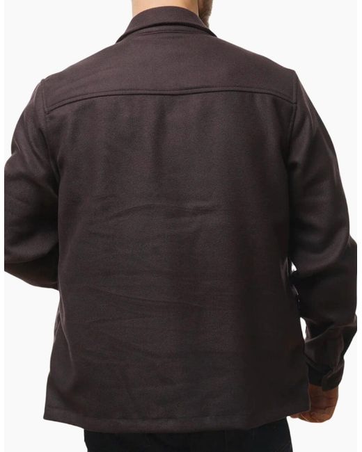 Lyle & Scott Black Lyle & Scott Plain Sediment Overshirt Jacket for men