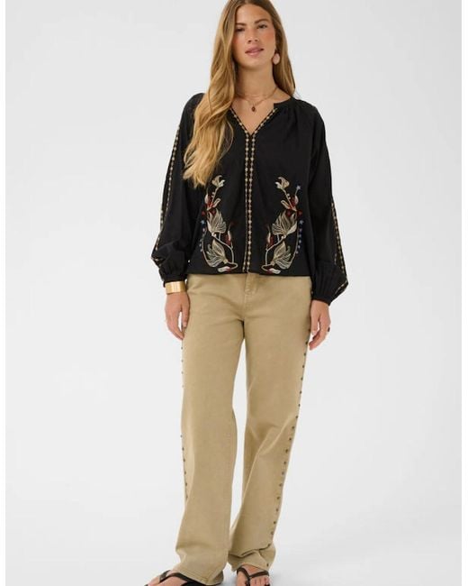Cream Black Reno Blouse