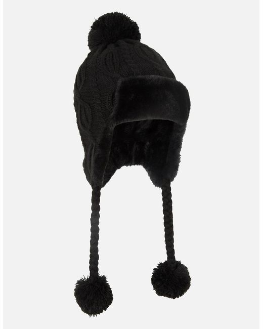 Mountain Warehouse Black Ladies Sierra Knitted Thermal Bomber Hat