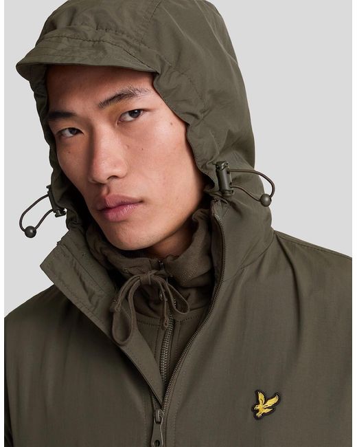 Lyle & Scott Gray Water Resistant Hooded Jacket for men