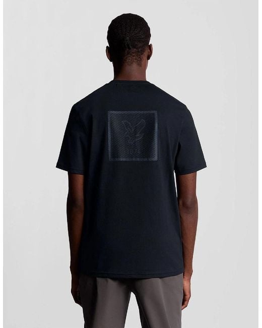 Lyle & Scott Blue Logo Graphic T Shirt for men