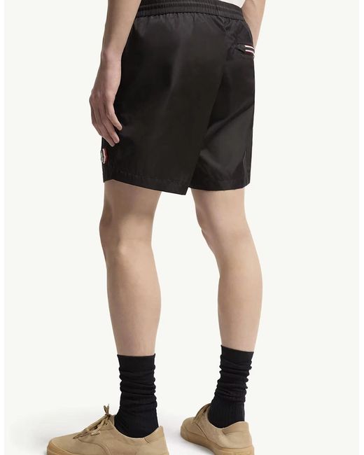 Moncler Black Archive Logo Swimshorts for men