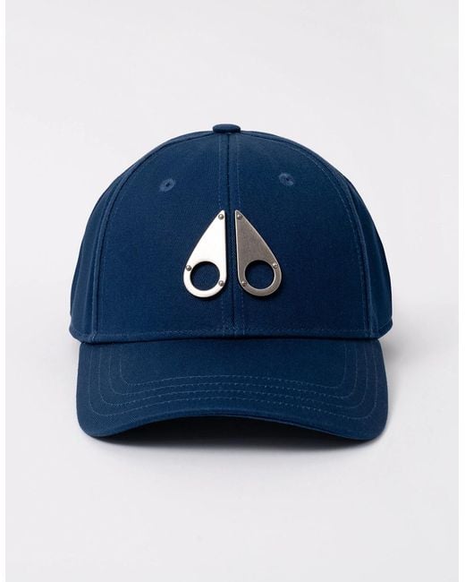 Moose Knuckles Blue Front Logo Icon Cap for men