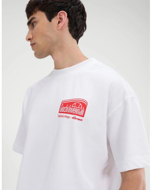 Ellesse White Suaven Tee for men