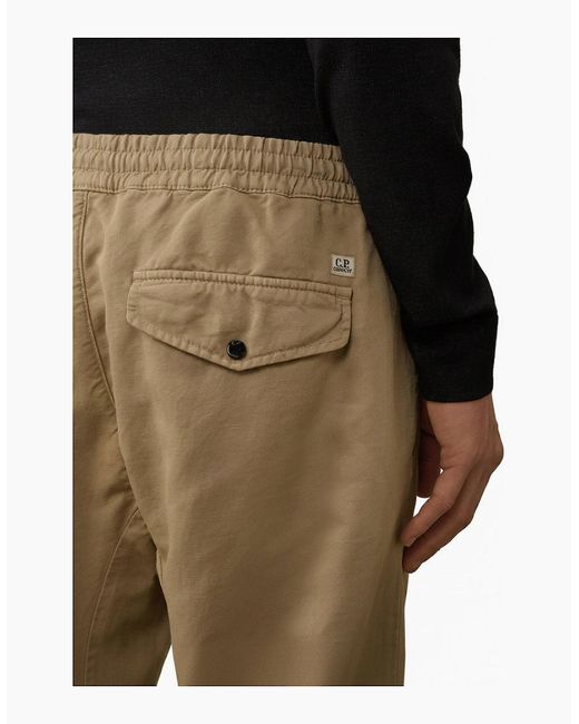 C P Company Natural Cotton/Linen Lens Cargo Pants for men