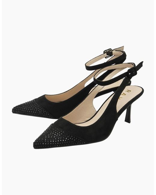 Ravel Black Catrine Slingback Court Shoes