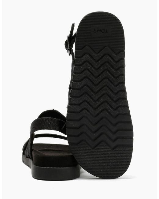 TOMS Black Marin Slingback Canvas Sandals