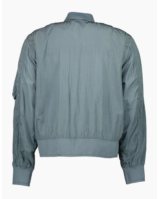 C P Company Blue Chrome-R Multi-Pocket Bomber Jacket for men