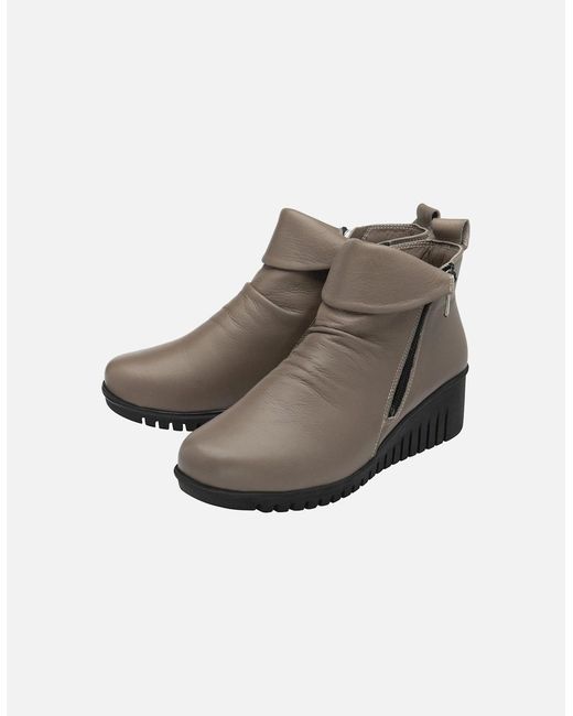 Lotus White Cordelia Wedge Ankle Boots