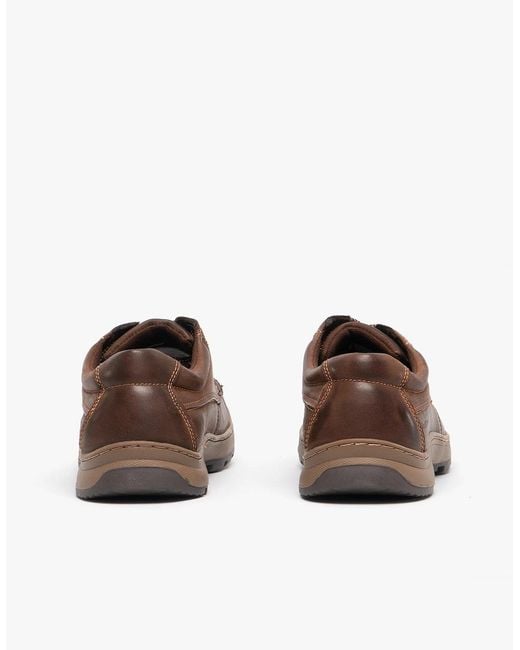 Hush Puppies Brown Tucker Leather Casual Shoes for men