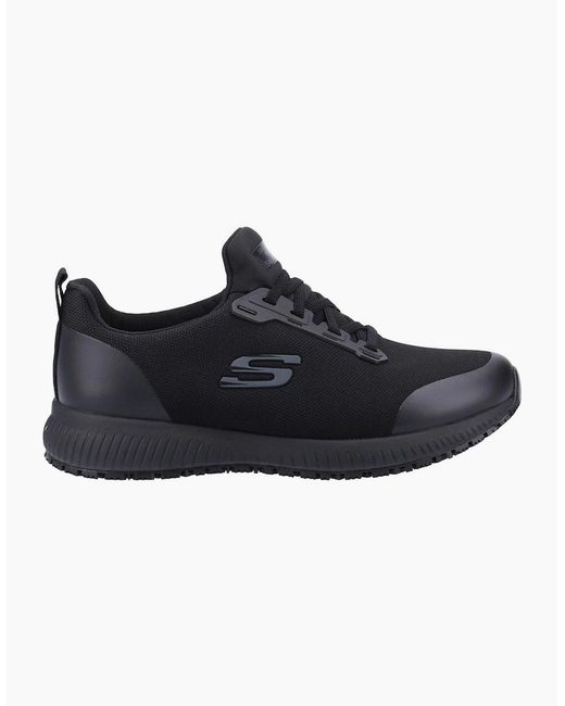 Skechers Black Workwear Squad Sr Wide Textile Safety Trainers