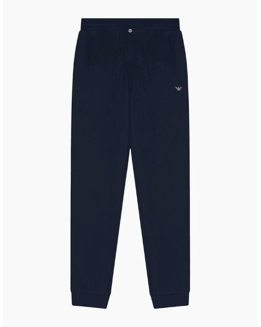 Emporio Armani Blue Embroidered Logo Zip Up Hoodied Tracksuit for men
