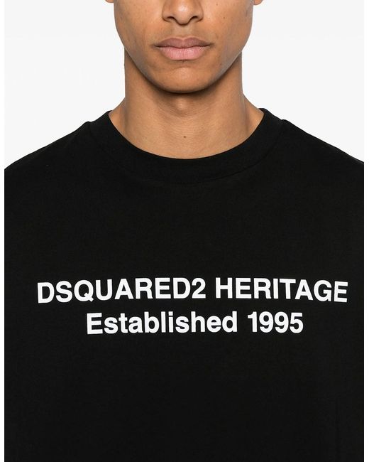 DSquared² Black Heritage Logo T-Shirt for men