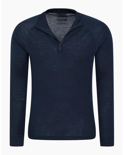 Mountain Warehouse Blue Merino Ii Base Layer Top for men