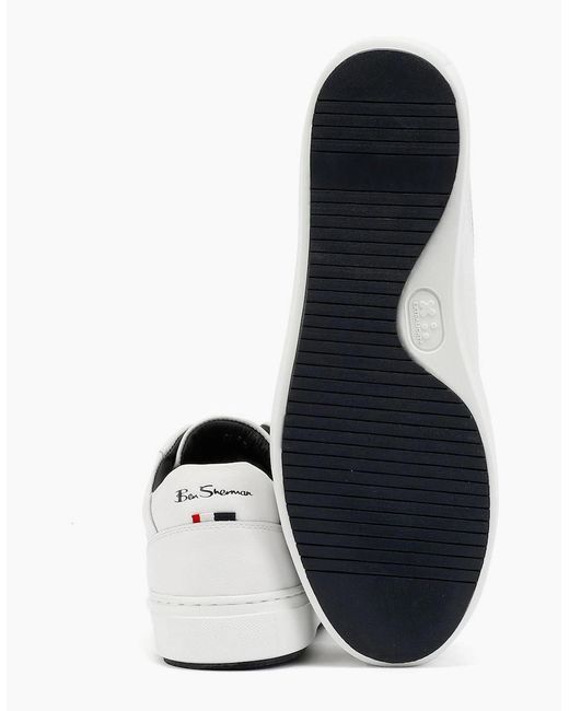 Ben Sherman White Ace Cupsole Leather Trainers for men