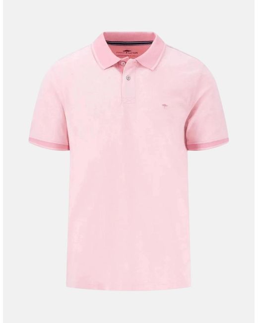 Fynch-Hatton Pink Two Tone Pique Polo Shirt Peony for men