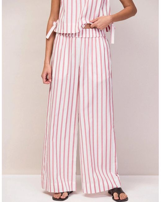 Ro&zo Pink Petite Stripe Cotton Blend Trousers
