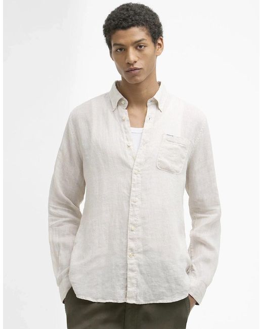 Barbour White Linton Tailored Shirt for men