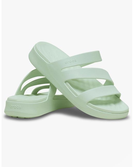 CROCSTM Green Getaway Strappy Sliders Mint Tint